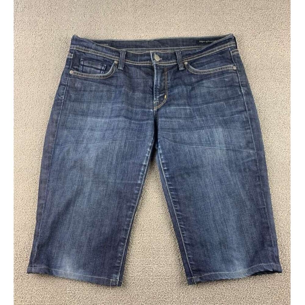 Citizens Of Humanity Denim Shorts Women 31 Blue‎ Stretch Straight Leg Low Waist